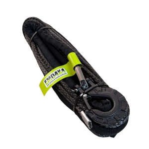 Plasmă (cablu) sintetică troliu 8mm x 30m, 6700 kg, cu cârlig, negru Emd4x4