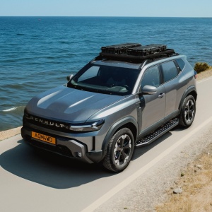 Portbagaj Aluminiu Slim Dacia Duster (2024+), 135 x 115 cm, montare pe barele transversale, kit de montare inclus, AQM4WD T40