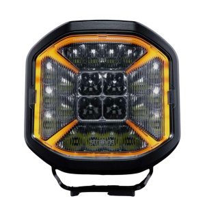 Proiector LED 7″ Strands Siberia X (17,8 cm), 7430 lm, rază 620 m, 96W, 5700K, fază lungă, poziție alb chihlimbar, carcasă aluminiu, 10-32V, IP68 IP69K, Strands