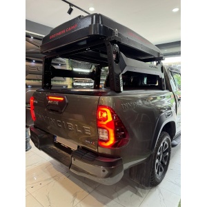 Rollbar Universal Pick-Up mountain top pentru corturi de acoperiș si accesorii overlanding, cu proiectoare incluse, negru, AQM4WD S75