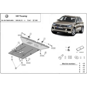 Scut auto metalic Volkswagen Touareg 2010 - 2018