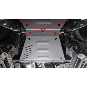 Scutul metalic Scut Protection montat pe cutia de viteze a unui Toyota Hilux 2026.