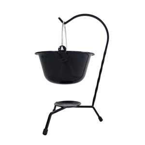 Set ceaun emailat de servire 0,8 L cu mini stativ Perfect Home