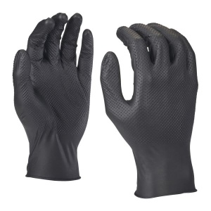 Set mănuși de protecție din nitril, 50 bucăți de unică folosință, mărime 9/L, negru, antiderapante, rezistență la substanțe chimice, flexibilitate ridicată Milwaukee