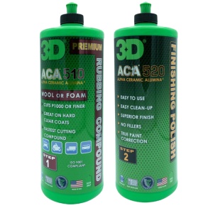 Set paste polish auto, corectare ACA 510, finisare ACA 520, Alpha Ceramic Alumina, fără holograme, 2x946ml, 3DProducts