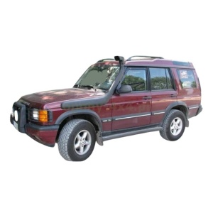 Vedere laterală a snorkelului instalat pe un Land Rover Discovery II.
