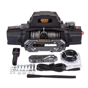 Troliu electric auto 13500lbs (6123kg), 12V, cablu sintetic, 25m, raport 265:1, EMD Winch Plus