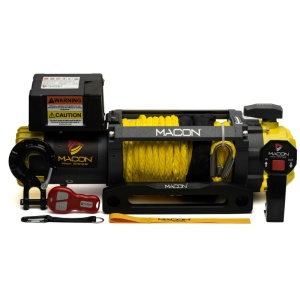 Troliu electric Macon Yellow Hawk 12000lbs (5454KG) 12V cablu sintetic 26m Raport 126:1