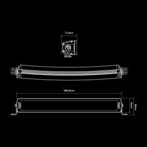 Bară LED Siberia DRC 56,6 cm, 200W, 6316 lm, rază 424 m, 5700K, fascicul optimizat, alb/galben, aluminiu negru, suport inox, DT-4PIN, 10-40V, rezistent la apă și praf (IP67/IP69K), Strands