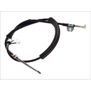 Vedere din alt unghi a cablului de frână, 1337 mm, evidențiind capetele de fixare Suzuki Samurai (1988-2004).