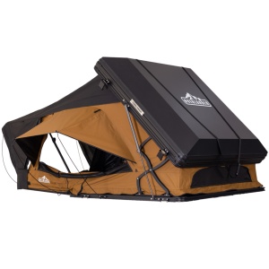 Cort de acoperiș auto 3 persoane, Hard top aluminiu, 152 x 218 cm, 96 kg, Port încălzire Webasto, Bandă LED, Saltea cu strat anti-condens - Overlander Nova Sahara
