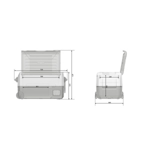 Frigider auto portabil cu roți 30.5 L, cu compresor, alimentare 12V/24V/220V, Bluetooth, control digital, -20°C +20°C, EMD4x4