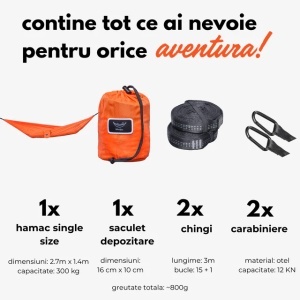 Hamac hikerjoy PRO portocaliu,