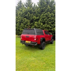Hardtop negru pentru Ford Ranger, Wildtrak, Raptor, pentru modelele Double Cab (2023-2025), prevăzut cu 3 uși rabatabile multifuncționale AQMCAB Q80