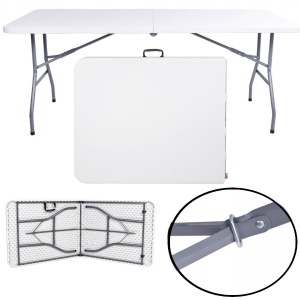 Masă portabilă pliabilă 180x70 cm, pentru picnic, evenimente și camping, structură robustă