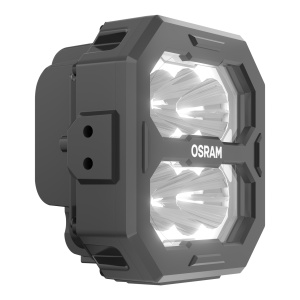 Proiectorul LED Osram PX2500, prezentat într-un unghi lateral, cu sistemul de prindere.