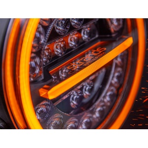 Proiector LED Firefly Driving" 22,9 cm, 146W, 12076, rază 450 m, 6000K, fascicul combo, lumină alb și amber, carcasă aluminiu negru, lentilă clar, suport inox, rezistent la apă și praf (IP67K), Strands