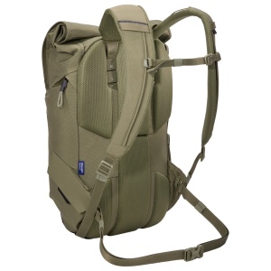 Vedere din spate a rucsacului Thule Paramount Commuter de 20L, cu bretele ergonomice.