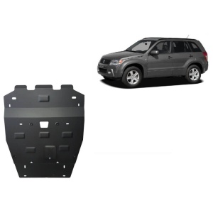 Scut auto Suzuki Grand Vitara 2 (2005-2020), scutul protejează motorul și radiatorul, grosime 3 mm, vopsit in camp electrostatic