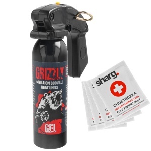 Spray autoapărare împotriva urșilor cu piper, 200 ml, 26.4% OC, rază 6 m, 4 milioane SHU, Grizzly Gel Sharg