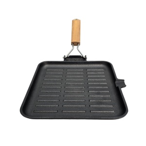 Tigaie grill din fontă cu coadă 21,5 x 21,5 cm Perfect Home - Img 5