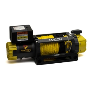 Troliu electric Macon Yellow Hawk 12000lbs (5454KG) 12V cablu sintetic 26m Raport 126:1