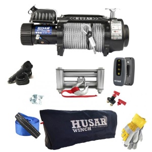 Troliu Husar Winch 18000lbs (8164kg) 12V cablu de oțel