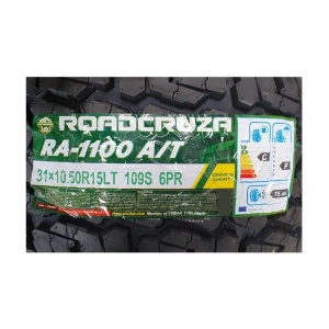 Eticheta anvelopei Roadcruza RA1100 A/T cu specificații și clasa de eficiență.
