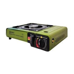 Aragaz camping pe gaz SPARK100 Green, 2500W, aprindere piezo, alimentare duală, Epifit