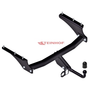 Desen tehnic al cârligului Steinhof pentru Jeep Cherokee KJ, cu bilă și capac de protecție, Jeep Cherokee KJ.