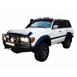 Deflector capotă Toyota Land Cruiser 80 (1990-1997) protecție insecte și pietre, finisaj fumuriu BugShields