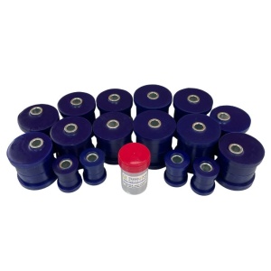 Kit bucse Suzuki Jimny (1998-2018) Excentrice Poliuretan Albastre 85 ShA Elast-Pol - Img 1