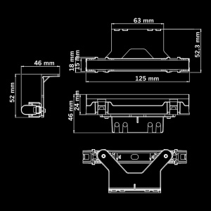 Lampă poziție laterală LED galben Freedom Dark Line, 3,5W / 3W, 12–24V, cablu 400 mm, policarbonat negru, lentilă închisă, 125x24,5x15,5 mm, rezistent la apă și praf (IP6K9K), Strands