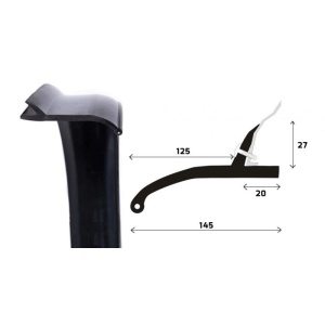Schemă tehnică detaliată a overfenderului Kalgum, cu extindere de 125 mm.