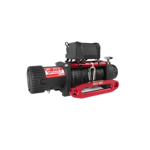 Pachet troliu electric Grizzly Winch 13000lbs (5897kg) + suport troliu universal, 12V, cablu sintetic 25m, raport 150:1