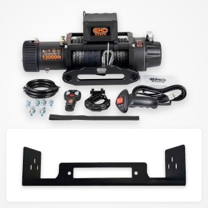 Pachet troliu Nissan Patrol Y60 (1988-1998): troliu electric EMD Winch 13000 lbs cablu sintetic și suport troliu dedicat