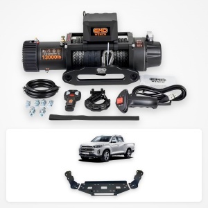 Pachet troliu SsangYong Musso Grand (2021-2024): troliu electric EMD Winch 13000 lbs cablu sintetic și suport troliu dedicat