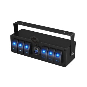 Panou cu 6 comutatoare tip rocker, Dual QC3.0 USB Charger 12V LED Ore4x4