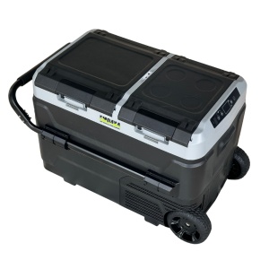 Portable car refrigerator and freezer with wheels 42.4 L, with compressor, 12V/24V/220V power supply, Bluetooth, digital control, -20°C +20°C EMD4x4