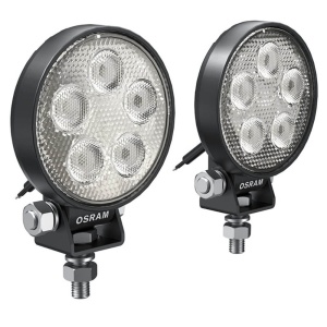 Vedere laterală a două proiectoare LED Osram VX70-SP, cu suporturile asamblate.