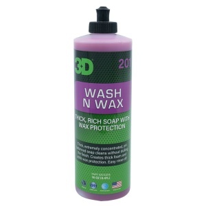 Sampon auto cu ceara 3D Wash N Wax, 473 ml, pH echilibrat, spumare intensa, curata, protejeaza, luciu intens, 3DProducts
