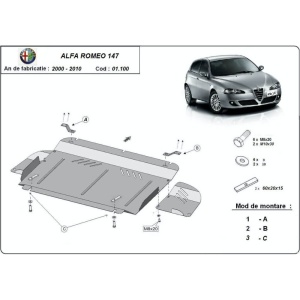 Scut auto metalic Alfa Romeo 147, 156