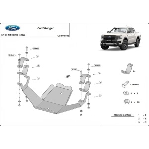 Scut diferențial spate Ford Ranger (2023-2026) oțel 4 mm Scut Protection - Img 2