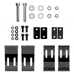 Toate componentele hardware incluse în set, șuruburi și plăcuțe de montaj.