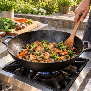 Wok din fontă 36.5 cm, 5.5 L Newalor - Img 6