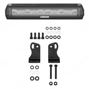 Componentele incluse pentru bara LED Osram FX250-SP Spot Gen2, inclusiv șuruburi și suporturi.
