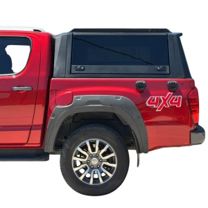 Black hardtop for Mitsubishi L200 (2020-2025), with 3 tiltable tinted security windows and AQM G80 sliding front window - Img 11