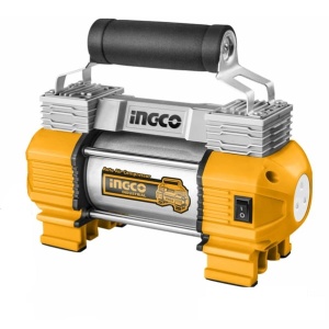 Compresor auto cu 2 cilindri, accesorii si geanta incluse Ingco - Img 1