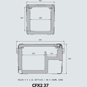 Frigider auto portabil CFX2 37L, cu compresor, alimentare 12/24V, control digital, -22°C +20°C Dometic - Img 3