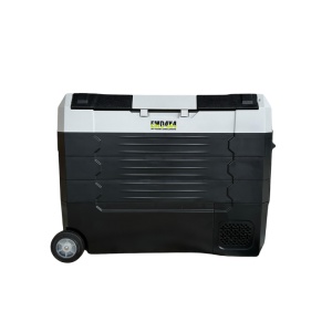 Frigider auto portabil cu roti 46.7 L, cu compresor, alimentare 12V/24V/220V, Bluetooth, control digital, -20°C +20°C EMD4x4